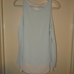 Saint Tropaz West Pale Turquoise/ Cream Layered Tunic Tank